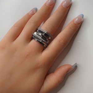 Henri Bendel Tribal Fringe Stack Ring size 6